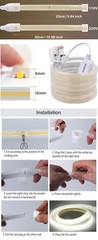 110V 480Leds/m Waterproof COB LED Neon Strip Lights for In/Outdoor Building Room