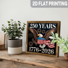 Rustic Bald Eagle 250 Years Wooden Plaque 4th of July American Flag Home Decor