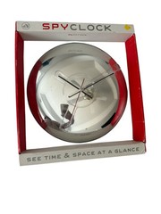 Kikkerland SpyClock Wall Clock Mirror Nickel Silver See Time & Space Reflective