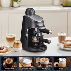 3.5Bar Espresso Maker, Compact Coffee Machine with Milk Frother & Steamer