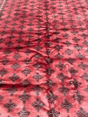 Hand-Woven Wool and Silk Princess Bokhara Area Rug