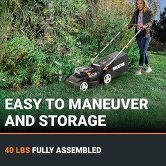 Worx 40V 17” Cordless Push Lawn Mower (2 Batteries & Charger Included) WG745