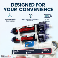 LiquaGen 6 Stage Deluxe 150 GPD RO/DI System with TDS & Gauge