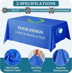 Customized Rectangle Tablecloth with Logo Personalized Table Cloth for Events