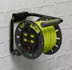 Masterplug 50ft Extension Cord Reel with 4 Sockets & Wall Mount – 13A Power