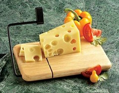 Prodyne Thick Beechwood Cheese Slicer, 9 ½” x 6″ x ⅞” Assorted Colors