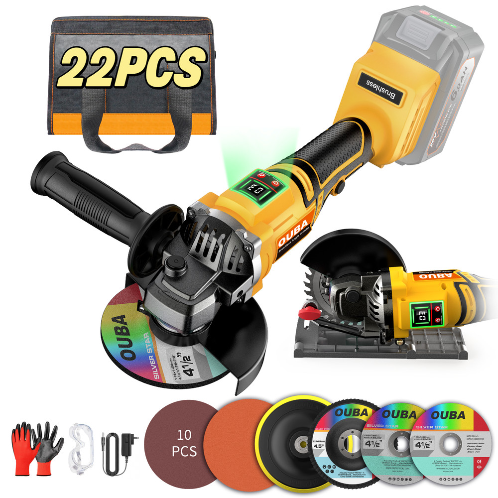 Cordless Angle Grinder For Dewalt 20V MAX 4-1/2″ 5″ Brushless 22PCS Complete Kit