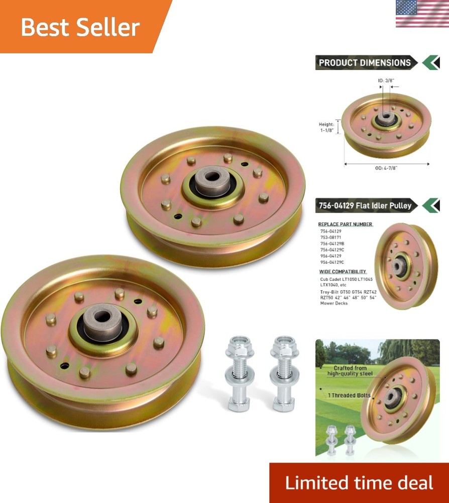 High-Quality Idler Pulley for Cub Cadet & Troy-Bilt – Fits 42″-54″ Decks, 2 Pack