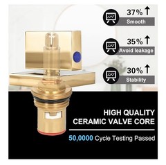 Becola Gold Color Wide Spread Faucet Modern Low Arch Thin New