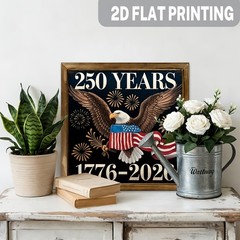 Rustic Bald Eagle 250 Years Wooden Plaque 4th of July American Flag Home Decor