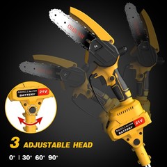 2 in 1 Cordless Pole Saw & Mini Chainsaw 6 inch Brushless Electric Chain Saw US