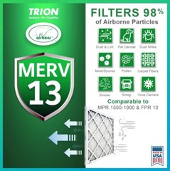 Trion Air Bear 266649-101 (6 Pack) – 16″ x 25″ x 3″ MERV 13 Pleated Air Filter