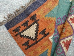 Handwoven Wool Jute Kilim Rug – Boho Area Rug, Rustic Living Room Carpet, Natura