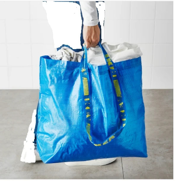 2PC IKEA Frakta Medium Shopping Bag Blue Durable Grocery Laundry Storage 10Gal