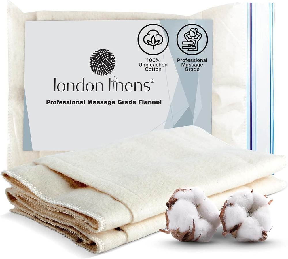2Pcs 100% Natural Cotton Flannel Castor Oil Pack – Unbleached, Double Brushed Co