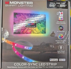Monster Smart Lighting HDMI Color Sync LED Strip for 85” TVs RGBIC