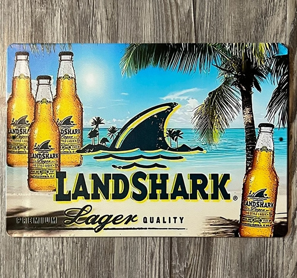 Landshark Lager Beer 12 x 18 Novelty Metal Sign Made In USA New!