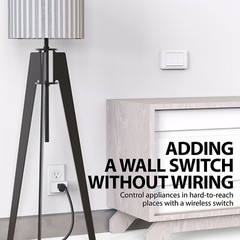 Wireless Remote Control 3 Outlet Plug On OFF Electrical Grounded Wall Switch