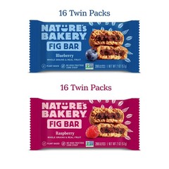 Nature’s Bakery Fig Bars Variety Pack, Blueberry + Raspberry 2 oz – 32 Count