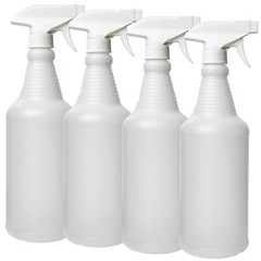 32oz. Plastic Trigger Spray Bottles Chemical Resistant Heavy Duty Commercial 4pk