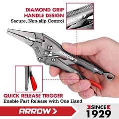 6.5 in Needle Nose Locking Pliers CR-MO Jaw Adjustable Clamping Trigger Release