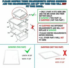 Meat Pan ( Top ) Shelf Frame Compatible with Frigidaire PS2363832 241969501