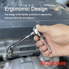 1/4-Inch Drive Ratchet Wrench, 72-Tooth Stubby 1/4 Drive, Silvery