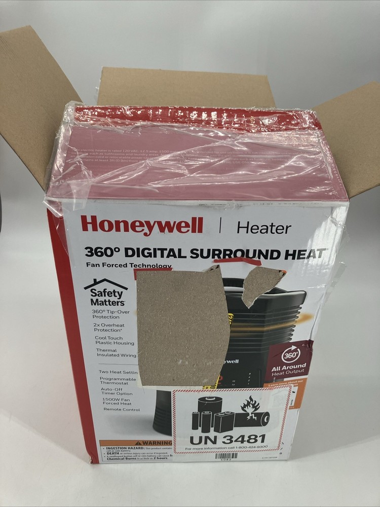Honeywell – 360 Surround Digital Fan-Forced Heater – Black