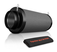 Spider Farmer 4″ Refillable Air Carbon Filter Odor Control for Inline Fan