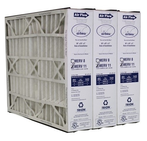 Trion Air Bear 259112-102 (3 Pack) Pleated Furnace Air Filter 20″x25″x5″ MERV 11