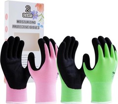 2 Pairs, Hyaluronic Acid Moisturizing Gloves Pink&Green