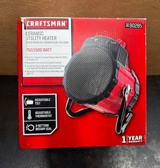 Craftsman Portable Electric Space Heater 120V Forced Air Fan, 2 Heat Dial