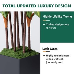Artificial Dracaena Tree 5FT Fake Tree with Black Tall Planter Indoor Decor
