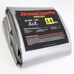 6’x8′ Super Duty All Purpose 14 Mil Silver/Tan Tarp