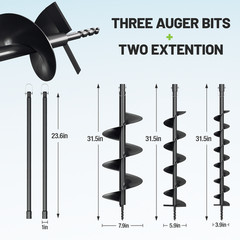 WORKPRO 62CC Post Hole Digger Gas Powered Earth Digger 4″ 6″ 8″ Auger Drill Bits
