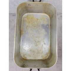 Vintage Aluminum Rectangular Roasting Pan with Lid Double Handle Industrial