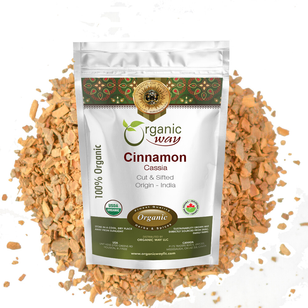 Organic Way Cinnamon Cassia Cut & Sifted – Organic, Kosher & USDA Certified