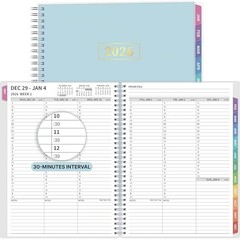 2026 Appointment Book, 30 Minutes-Hourly, Weekly ＆ Monthly Calendar Planner