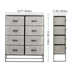 mDesign Wide Modern 8-Drawer Dresser Storage Unit Black/Graphite Gray