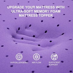 SINWEEK 2 Inch Gel Memory Foam Mattress Topper Ventilated Soft Pressure Relieve