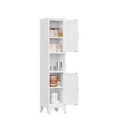 Kitchen Pantry Cabinet With 2 Doors and Adjustable Shelves metal Storage Cabinet