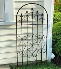 49″ x22″ Victoria Rounded Spear Trellis, Metal Climbing Vine, Wrought Iron