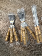 Cambridge 20 pc Faux Bamboo Plastic/Stainless Flatware 5pc place setting x 4