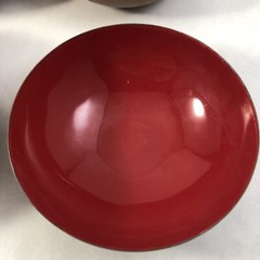 West Elm Enamel MCM Style Metal 4.25 in. Bowls Set 4 Red & Orange Dishes *As-Is*