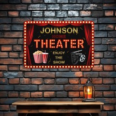 Custom Home Movie Theater Sign Personalized Cinema Room Metal Sign Wall Decor