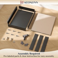 KeonJinn 36″ W x 32″ H Rectangular Beveled Metal Black Medicine Cabinet