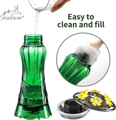 Charming Green 18 OZ Hummingbird Feeder with 6 Feeding Ports & Built-in Ant Moat