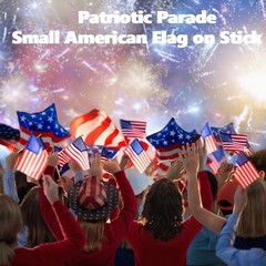 Preboun 400 PCS American Flag Bulk, 8 x 12 Inches Small US on Stick Flags Bulk M