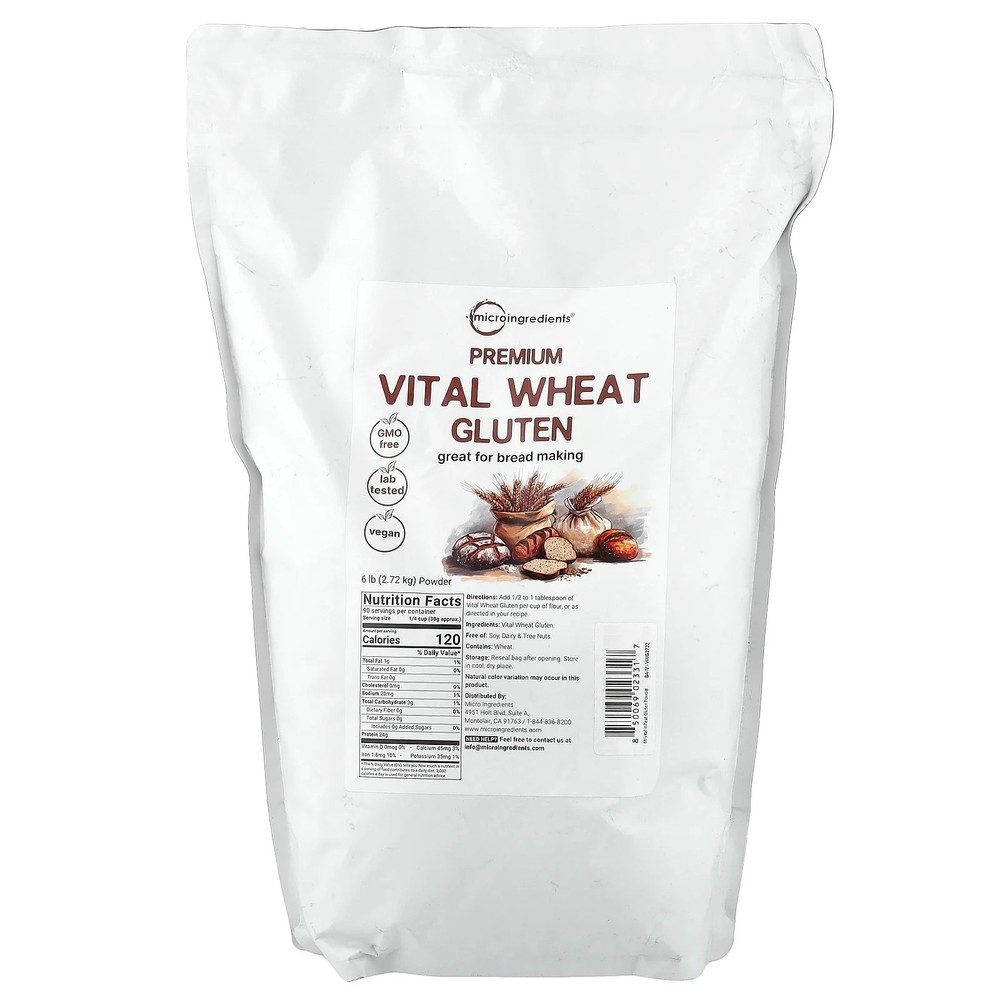Premium Vital Wheat Gluten Powder, 6 lb (2.72 kg)