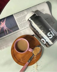 New Glossier 16 oz. Classic Tumbler Thermos Holiday Exclusive Pink/Silver Rare!